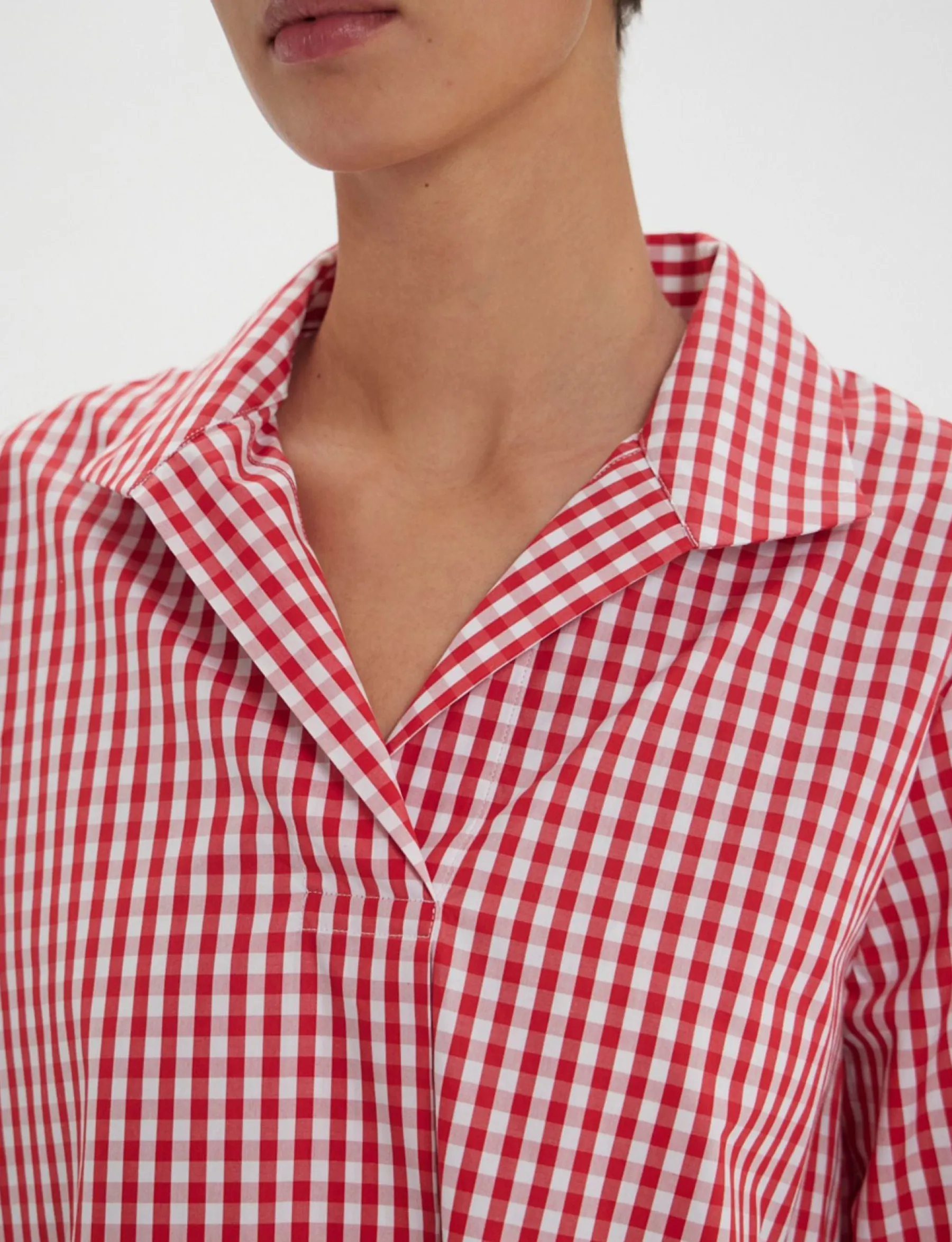 Discount Ines de la Fressange Paris Noa red and white gingham check top