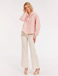 Shop Ines de la Fressange Paris Noa red and white striped top