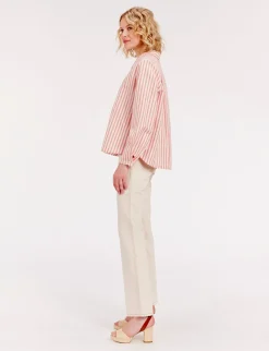 Shop Ines de la Fressange Paris Noa red and white striped top