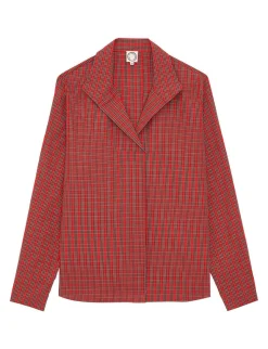 Outlet Ines de la Fressange Paris Noa red plaid top