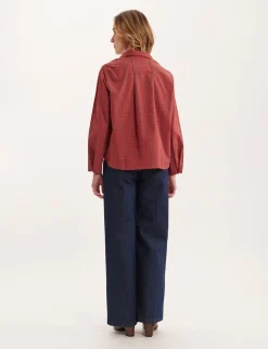 Outlet Ines de la Fressange Paris Noa red plaid top