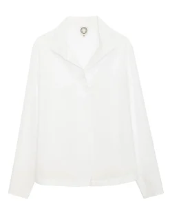 Discount Ines de la Fressange Paris Noa white cotton shirt