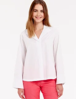 Discount Ines de la Fressange Paris Noa white cotton shirt