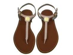 Clearance Ines de la Fressange Paris Nude leather flat sandals