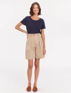 Discount Ines de la Fressange Paris Odette beige shorts