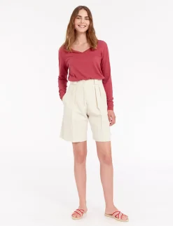 Hot Ines de la Fressange Paris Odette ivory shorts