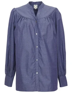 Fashion Ines de la Fressange Paris Ornella blue denim blouse