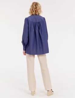 Fashion Ines de la Fressange Paris Ornella blue denim blouse