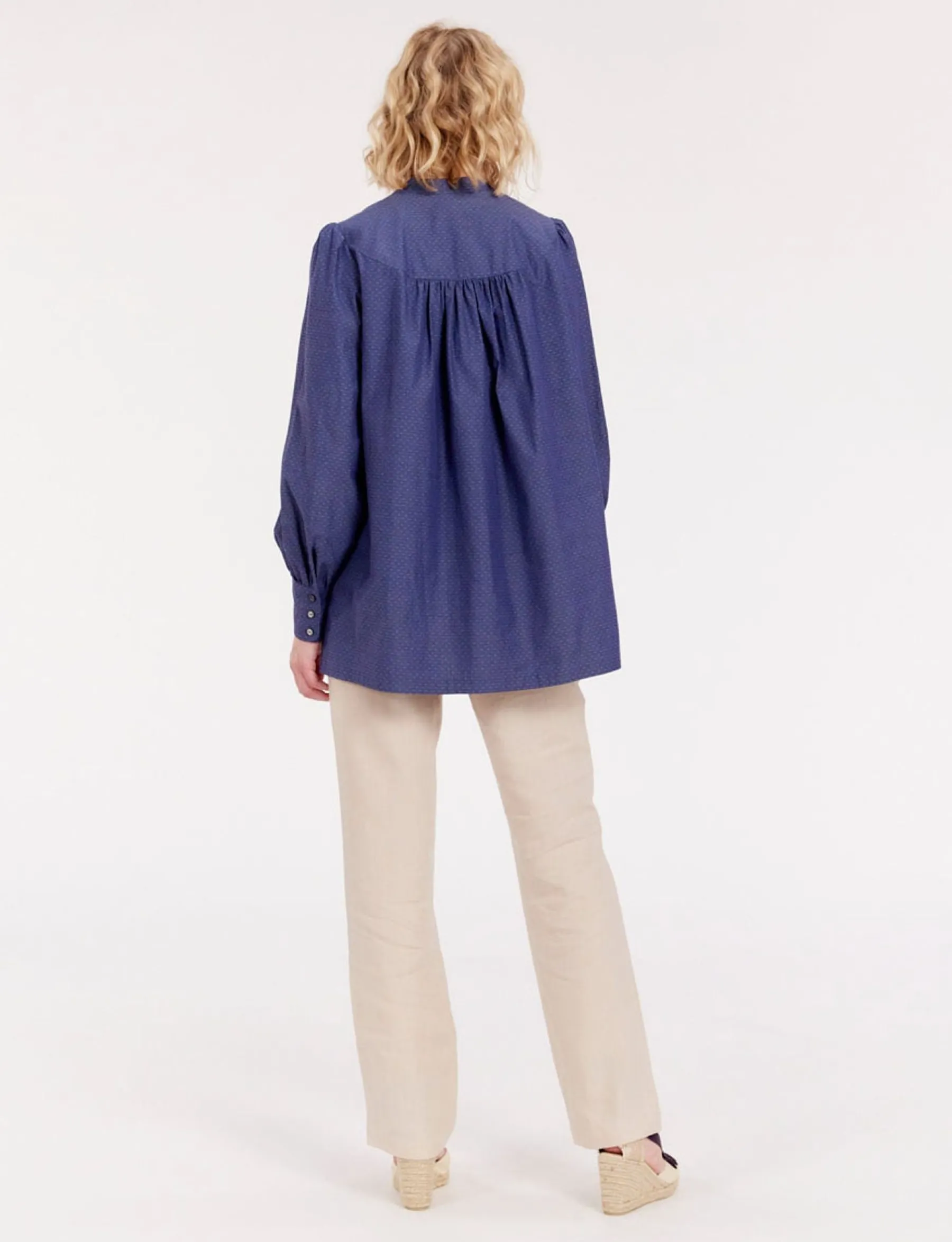Fashion Ines de la Fressange Paris Ornella blue denim blouse
