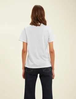 Online Ines de la Fressange Paris Oscar white logo pink T-shirt