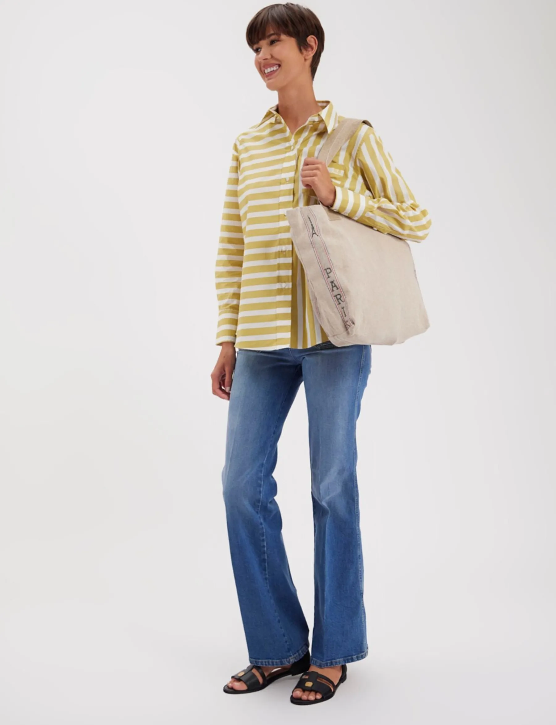 New Ines de la Fressange Paris Paris canvas tote bag