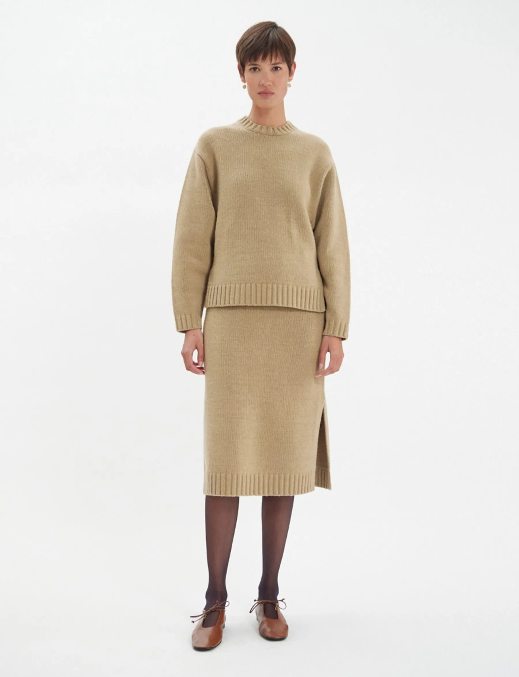 Sale Ines de la Fressange Paris Paulin jumper in camel wool