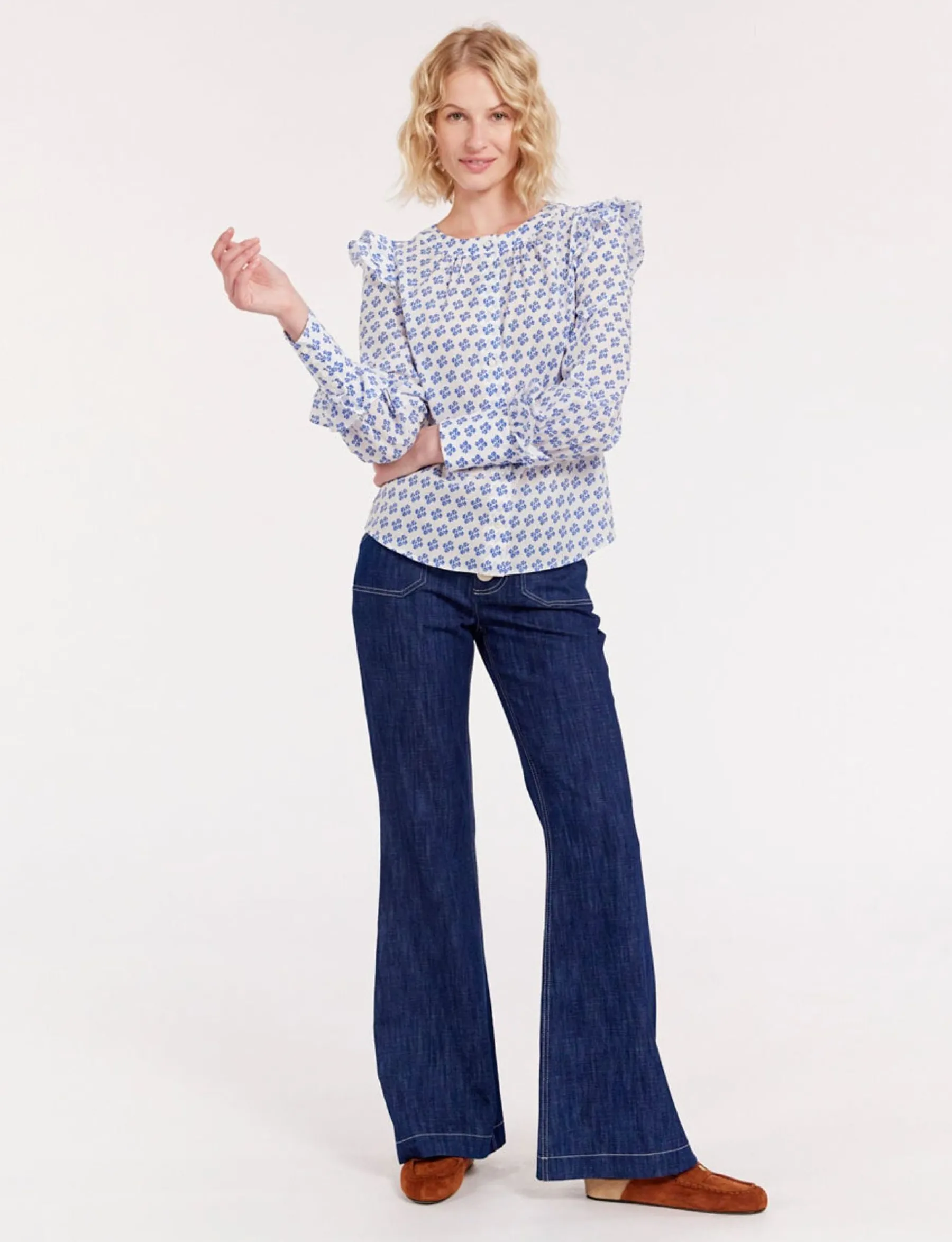 New Ines de la Fressange Paris Printed Laure top