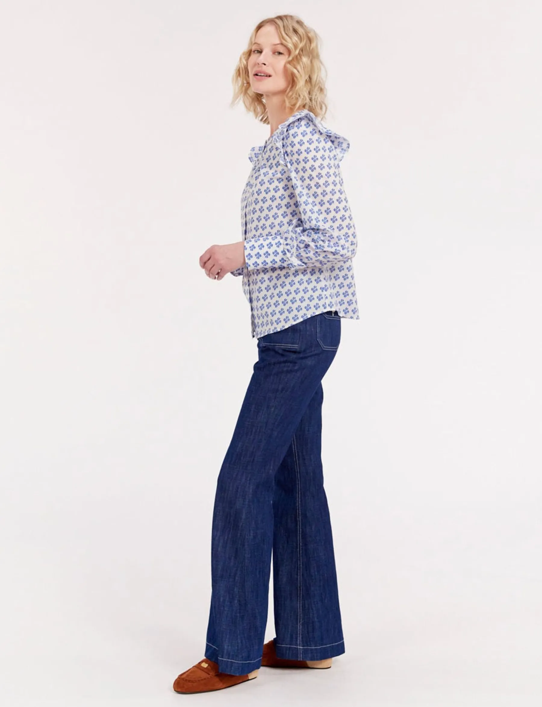 New Ines de la Fressange Paris Printed Laure top