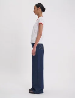 Hot Ines de la Fressange Paris Priscilla white cotton T-shirt