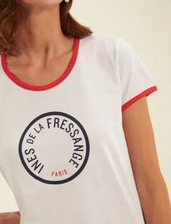 Hot Ines de la Fressange Paris Priscilla white cotton T-shirt