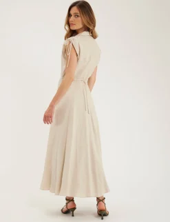 Best Ines de la Fressange Paris Purple dress in sandy linen