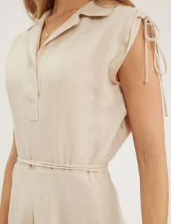 Best Ines de la Fressange Paris Purple dress in sandy linen