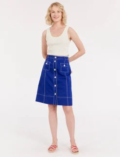 Hot Ines de la Fressange Paris Rachel blue skirt