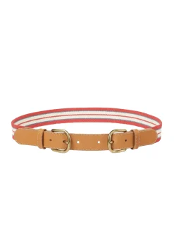 Best Sale Ines de la Fressange Paris Red and white Adeline belt