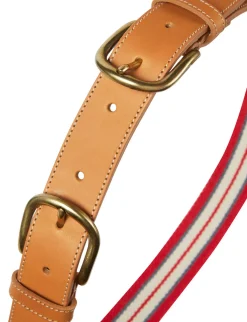 Best Sale Ines de la Fressange Paris Red and white Adeline belt