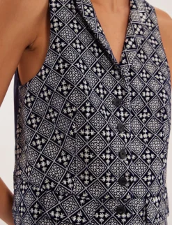 Hot Ines de la Fressange Paris Robinson blue and white waistcoat