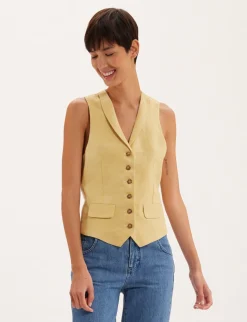 Clearance Ines de la Fressange Paris Robinson cardigan in lemon linen