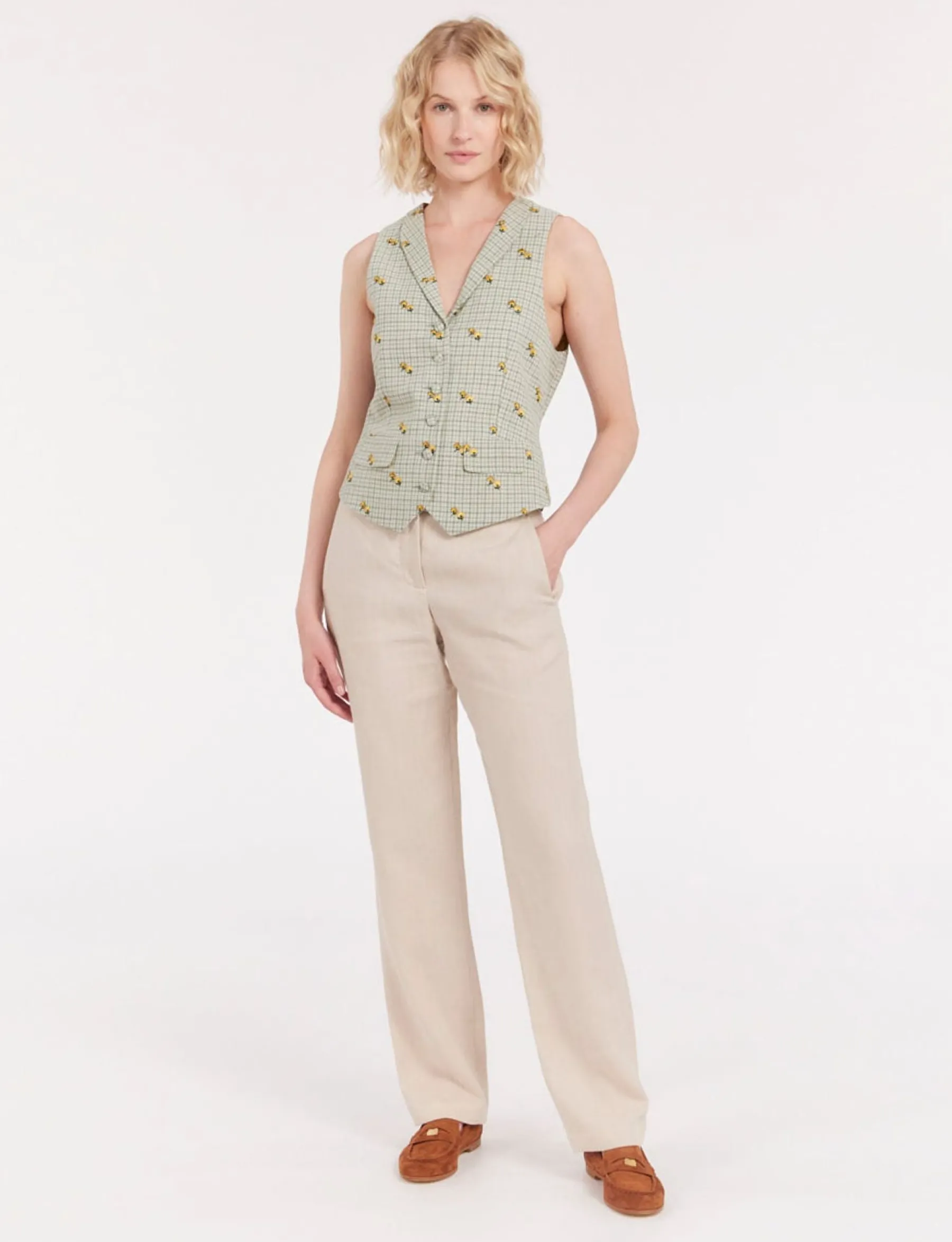 Cheap Ines de la Fressange Paris Robinson green print cardigan