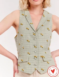 Cheap Ines de la Fressange Paris Robinson green print cardigan