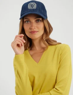 Cheap Ines de la Fressange Paris Roma blue denim cap