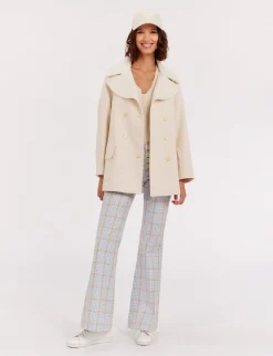 Best Sale Ines de la Fressange Paris Seraphine ivory pea jacket