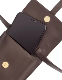Outlet Ines de la Fressange Paris Smartphone bag Léonore chocolate