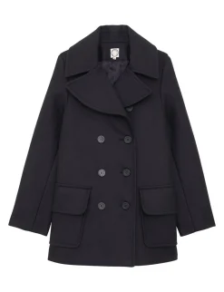 Shop Ines de la Fressange Paris Séraphine dark blue coat