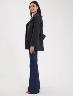 Shop Ines de la Fressange Paris Séraphine dark blue coat