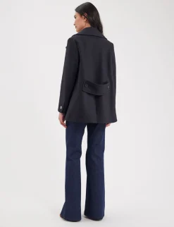 Shop Ines de la Fressange Paris Séraphine dark blue coat