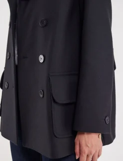 Shop Ines de la Fressange Paris Séraphine dark blue coat