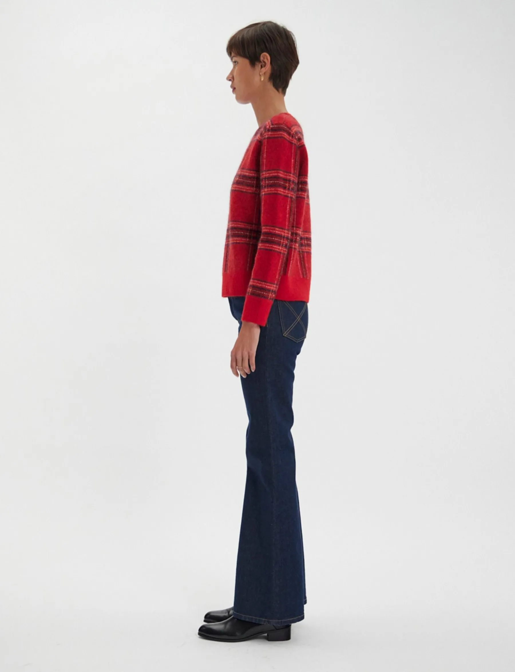 Cheap Ines de la Fressange Paris Ulysse red jacquard jumper