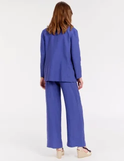Fashion Ines de la Fressange Paris Yohan jacket in blue linen