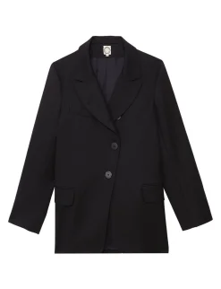 Discount Ines de la Fressange Paris Yohan midnight blue wool jacket