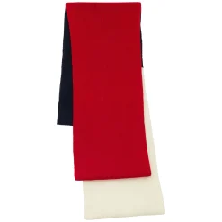 Online Ines de la Fressange Paris Ysée scarf in wool, navy, red and ecru
